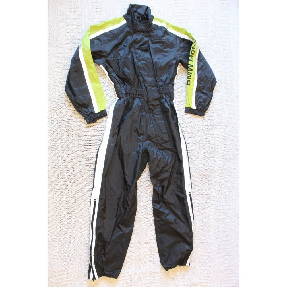 BMW Motorrad Men's Suit Size S Black Neon Waterproof Motorcycle Rain Wind Race
